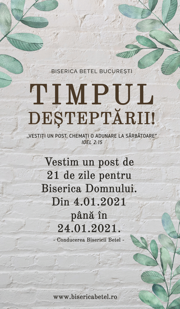 Timpul deșteptarii!