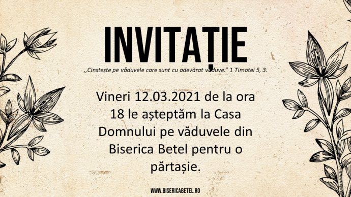 Invitatie vaduve