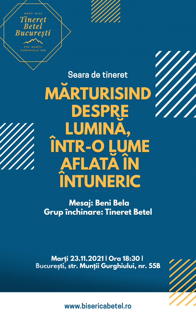 seara de tineret Mărturisind despre lumină, într-o lume aflată în întuneric